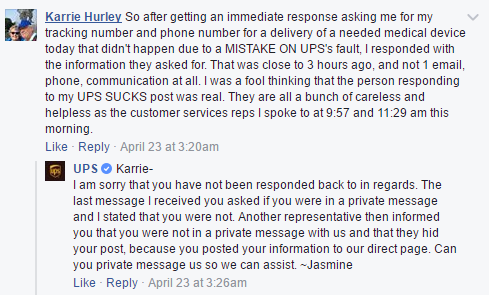 UPS First Response Time