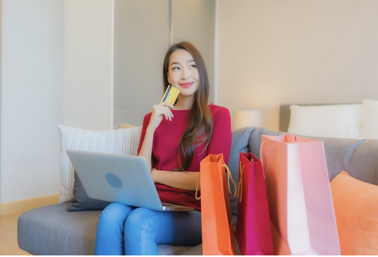 Women doing online shopping