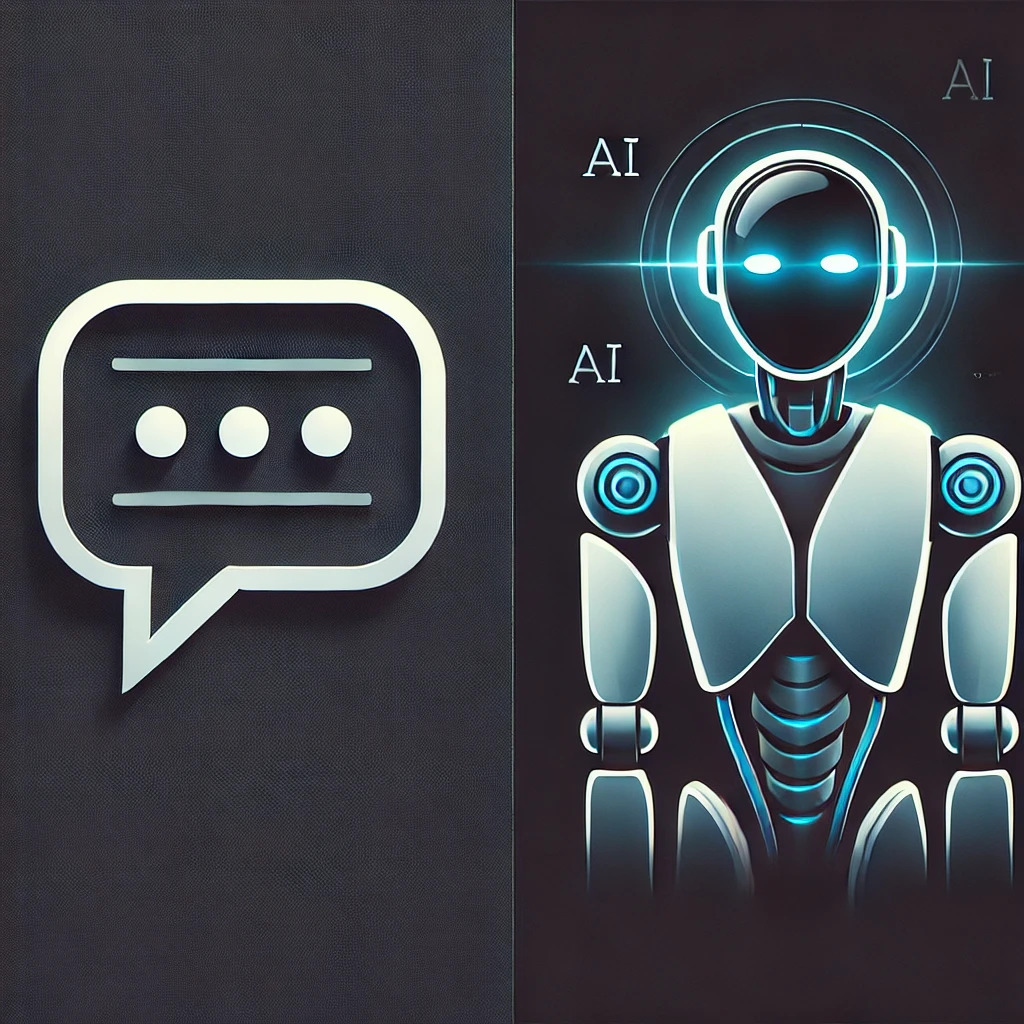 A visual comparison of chatbots and AI agents